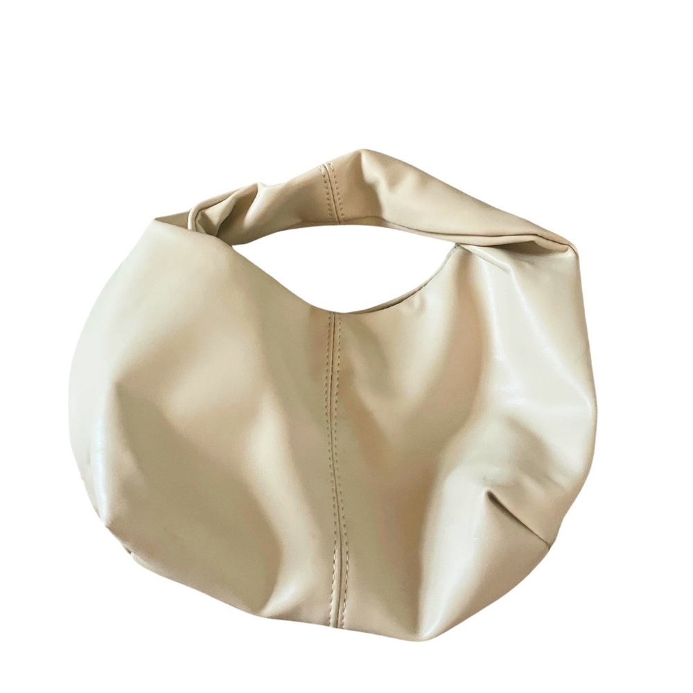 Stylish Tan Ruched Shoulder Bag – Twist Top Handle, Perfect Everyday Accessory
